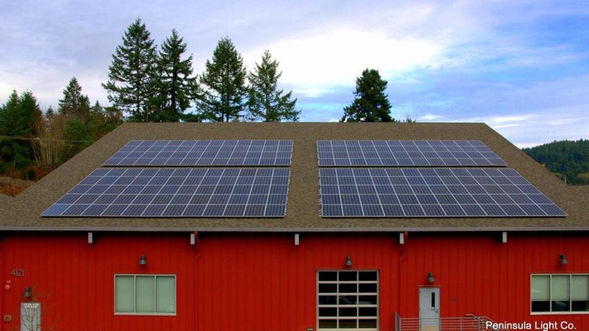 As part of Peninsula Light’s Harbor Community Solar project, the 60-kilowatt array was installed last fall by A&R Solar of Seattle on the roof of the Harbor History Museum. The solar energy is used by the museum, which has seen about a 30-percent decrease in its electricity bills.