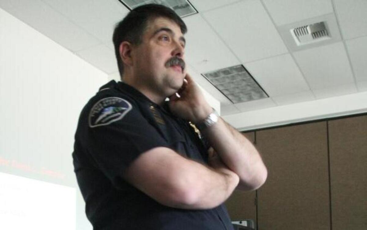 Pierce County Sheriff’s Department Lt. Rusty Wilder fields a question during a presentation last month to the Peninsula Preparedness Coalition at Gig Harbor Fire’s headquarters station.