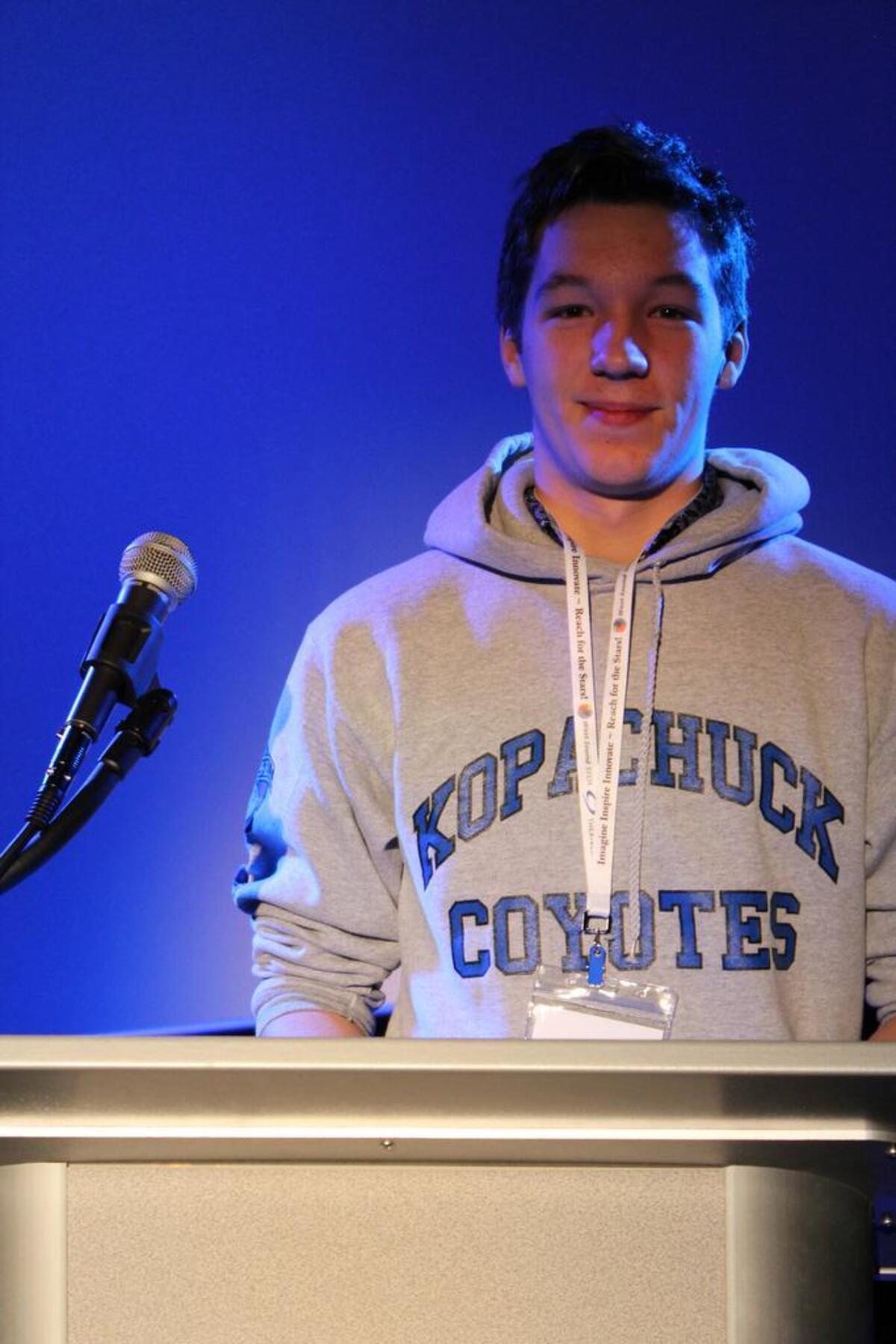 London Coats, a student at Kopachuck Middle School, was given the chance to ask astronaut Mark Vande Hei a question during a live-stream from the International Space Station on Tuesday at Galaxy Theatre in Gig Harbor.
