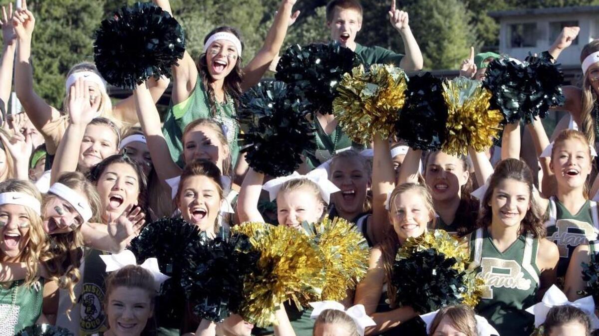 Peninsula High School fans show their spirit before the Fish Bowl.