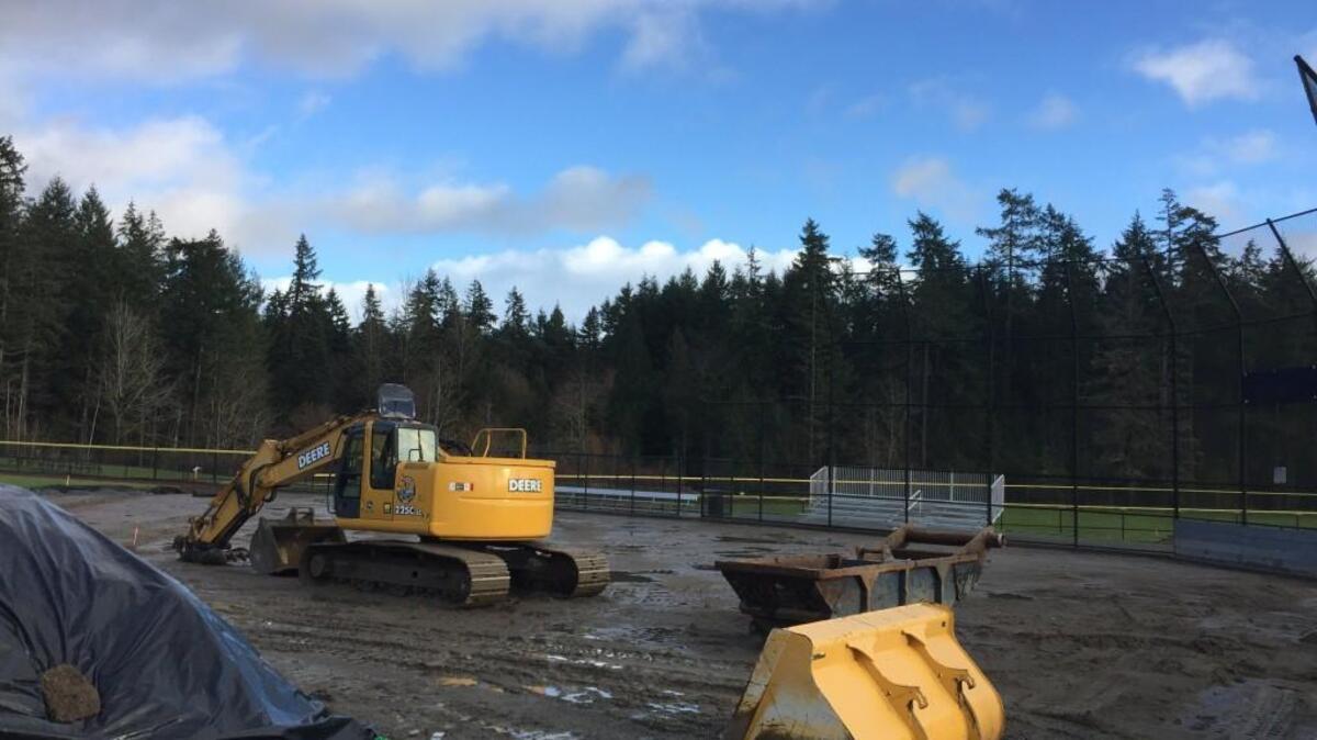 New turf infields, scheduled to be completed in late February, are currently going in at three fields at Sehmel Homestead Park in Gig Harbor.
