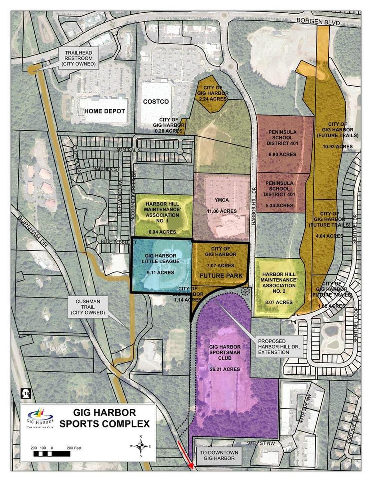 The city’s acquisition of the Gig Harbor Little League fields is the first step toward an eventual 17-acre sports complex in Gig Harbor north.