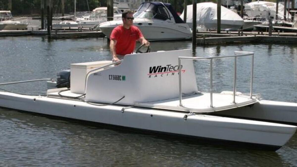 A catamaran similar to this one and used by coaches with the Gig Harbor Canoe and Kayak Racing Team was stolen over the weekend. It was recovered in Tacoma on Tuesday afternoon.