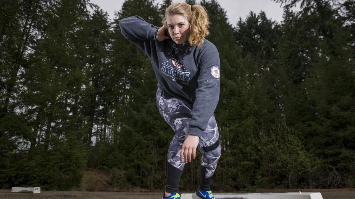 Gig Harbor High School junior Hadassah Ward is looking to win state titles in both the shot put and discus events this year.
