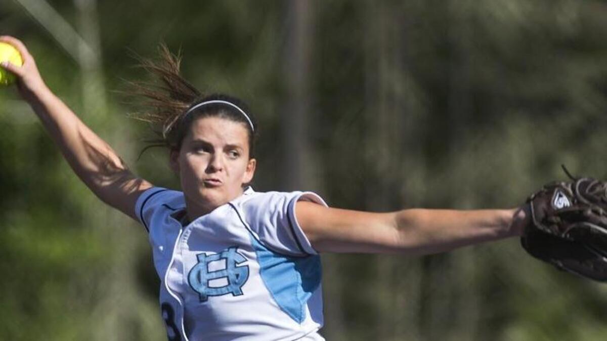 Gig Harbor's ace pitcher Jordan Adams struck out eight and only allowed two hits in a 17-0 shutout of Peninsula.
