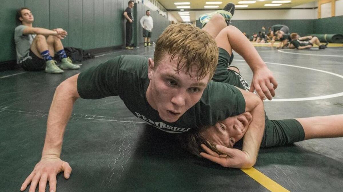 Peninsula High School wrestler Isaac Casey is one of the team’s top wrestlers.