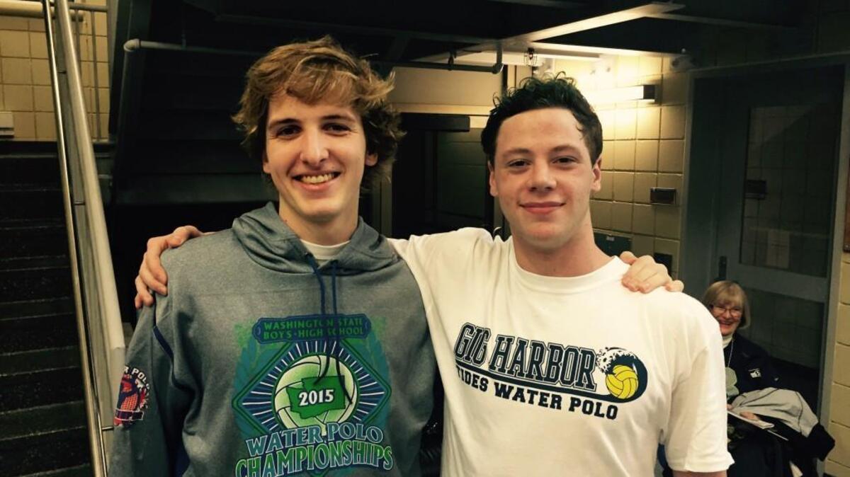 Gig Harbor seniors Jake Underwood and Dawson Allen earned Honorable Mention at the water polo state tournament. Gig Harbor took fifth place.
