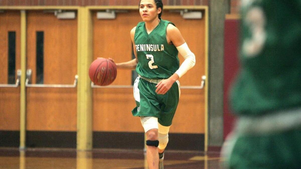 Peninsula guard Elijah McLaughlin scored 10 points against South Kitsap on Dec. 20.