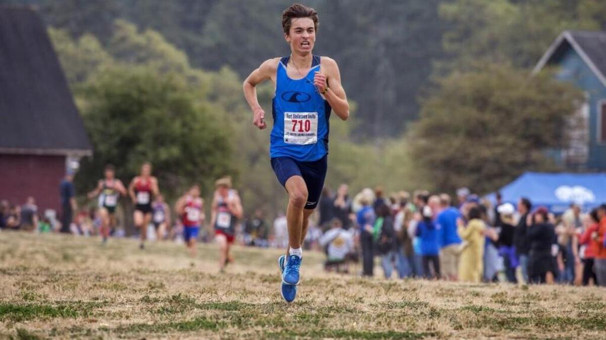 Gig Harbor’s Bradley Peloquin, shown here at the Fort Steilacoom Invitational earlier in the season, took fifth at the Nike Portland XC meet against some of the top high school runners on the west coast.