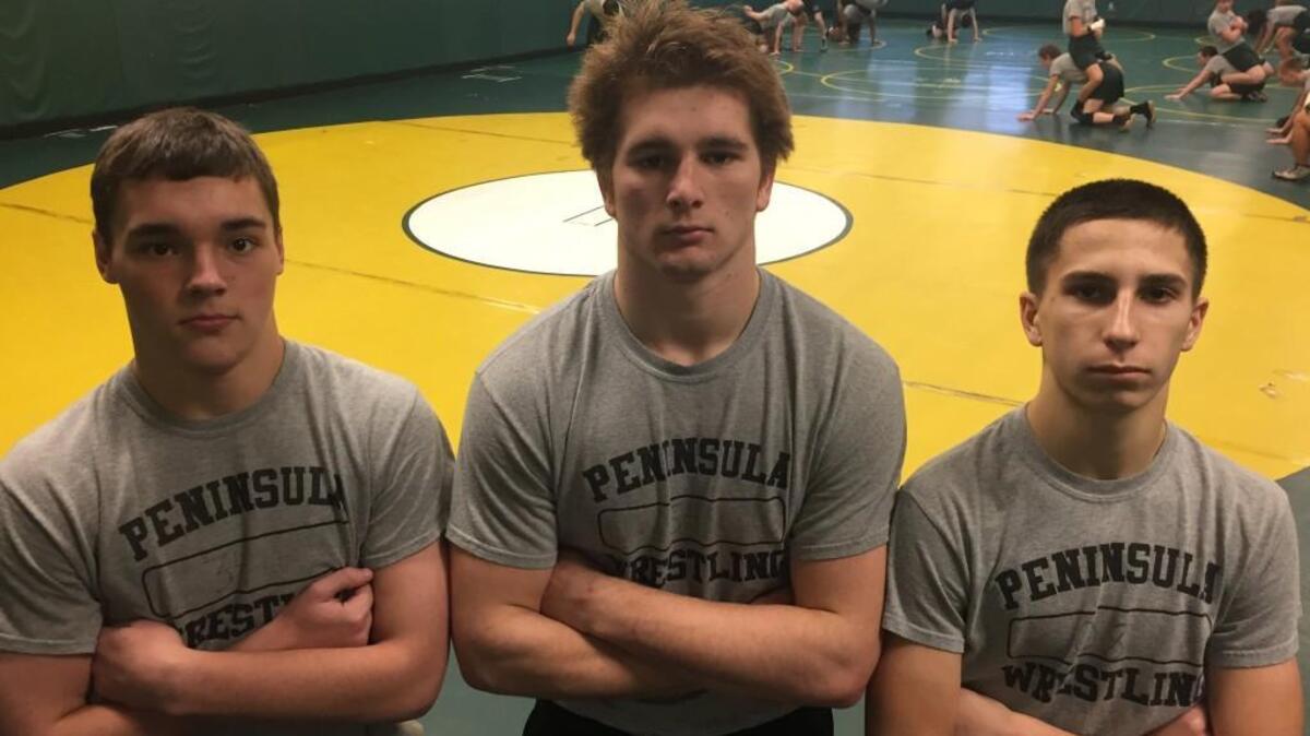 From left, Seth Wahto, Chance Stolz and Michael Campigotto hope to lead the Seahawks to another top 10 finish at this year’s Class 3A state tournament.