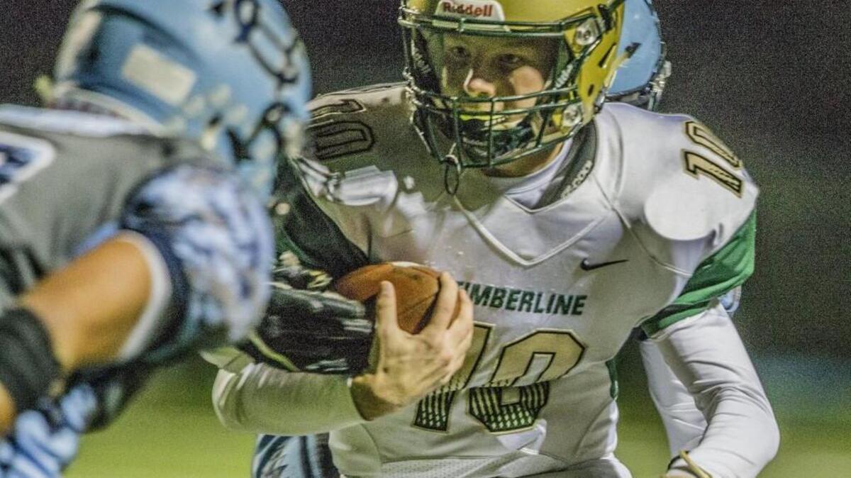 Blazers quarterback Hunter Campau has been a dynamic player for the undefeated Timberline football team this year.