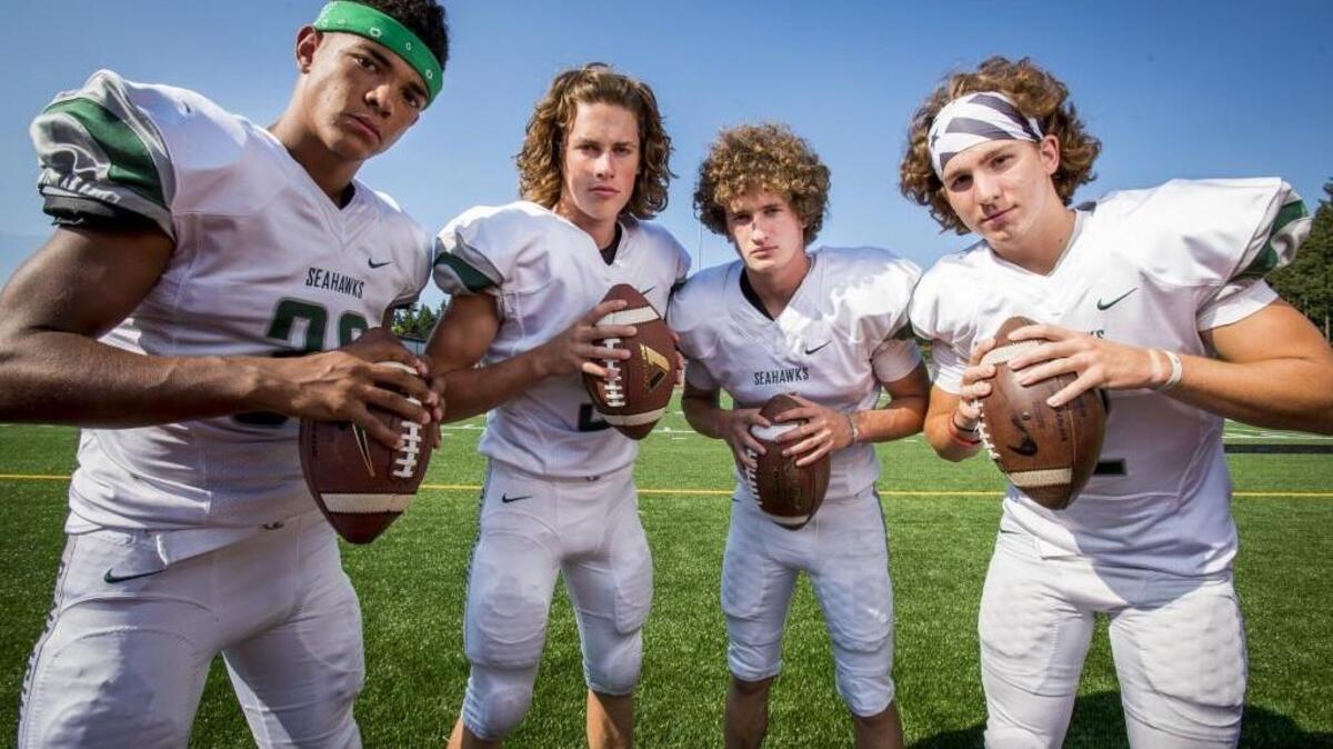From left: Braeden Potter, Burke Griffin, Alex Beloate and Jace Keim are looking to lead Peninsula back to the Class 3A state playoffs this season.