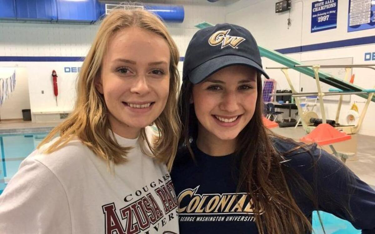 Gig Harbor High seniors Olivia Lott, left, and Alana Ponce are headed to Azusa Pacific University and George Washington University, respectively, to continue their academic and water polo careers.