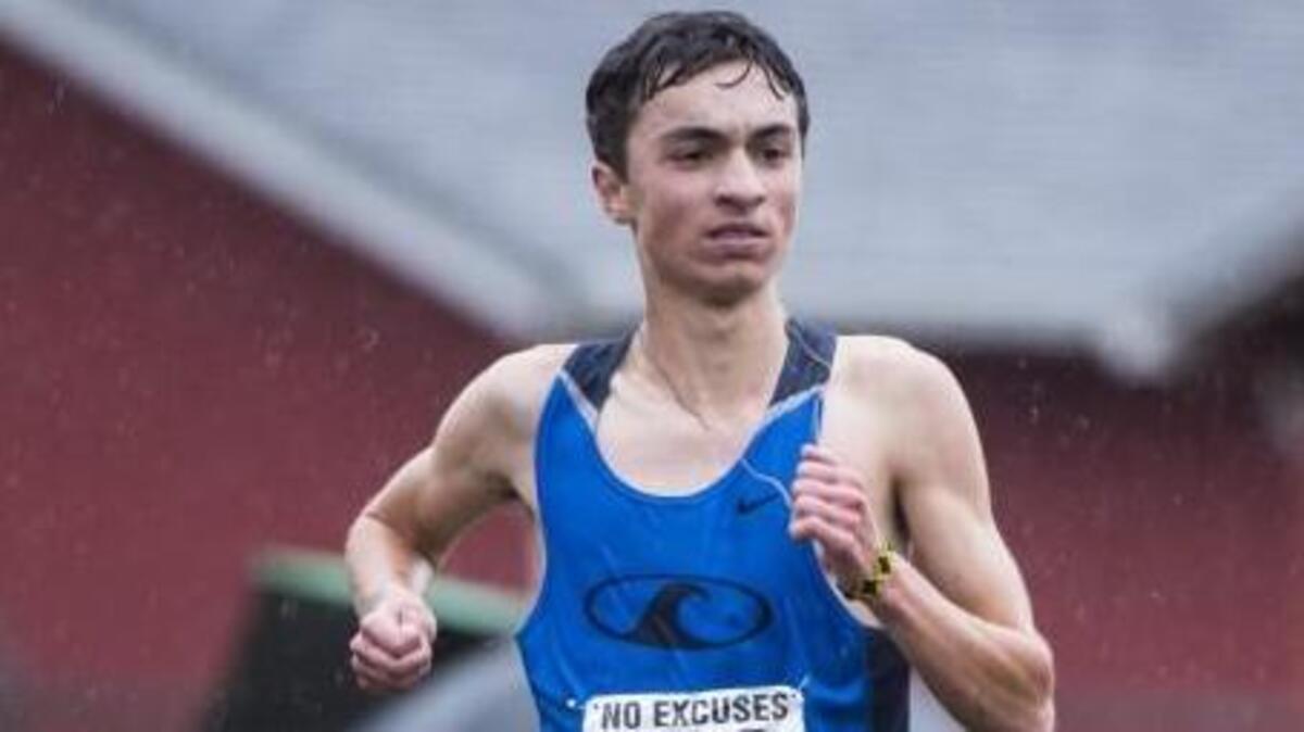 Bradley Peloqui, shown here at the Class 3A South Sound Conference Championship meet in Lakewood, took third overall in the state cross country meet in Pasco.