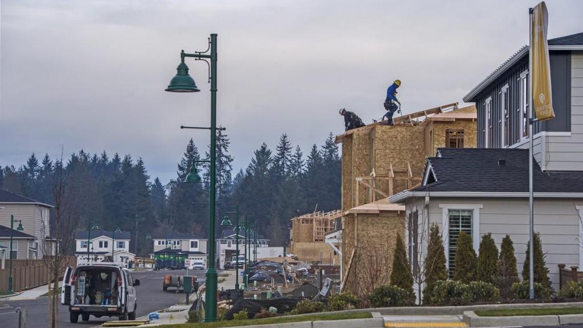 Home construction continues at Harbor Hill in north Gig Harbor earlier this year.
