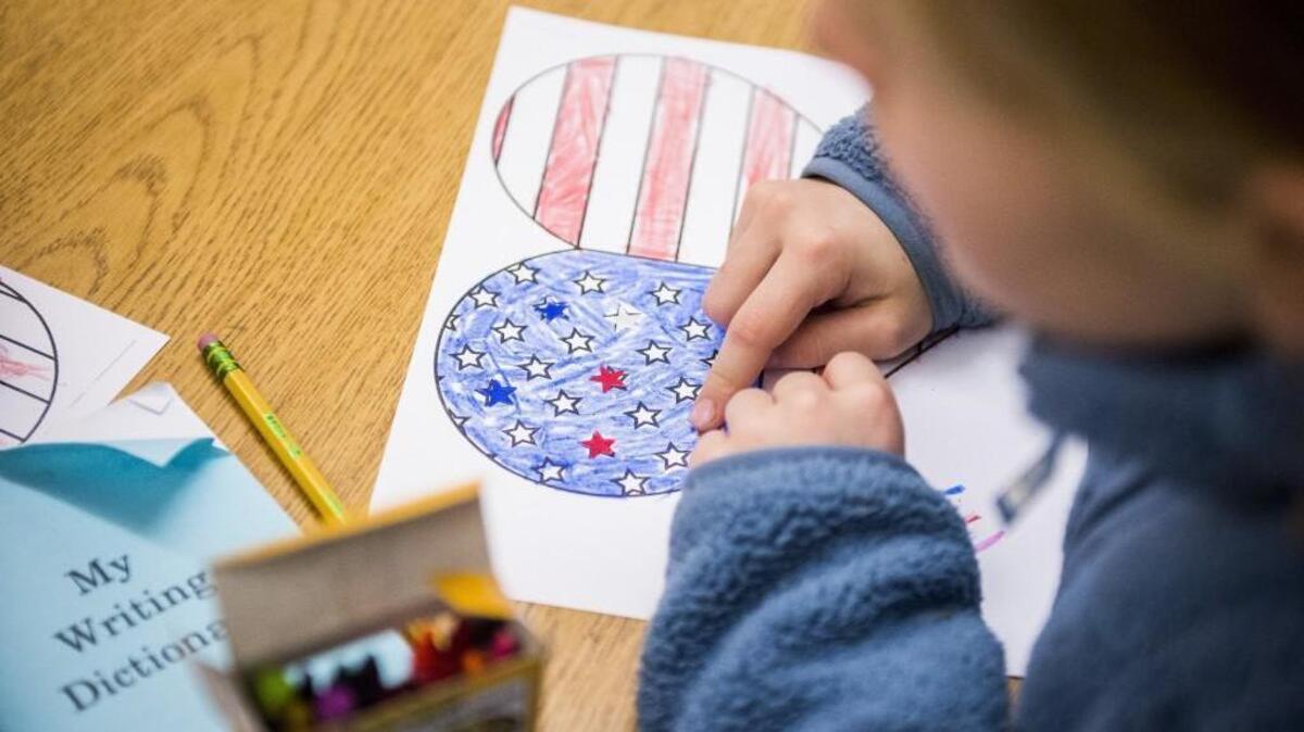 The seventh annual Valentines for Veterans Drive is now collecting cards for local veterans and first responders. Photo taken at Maplewood Elementary in Puyallup, February 2018