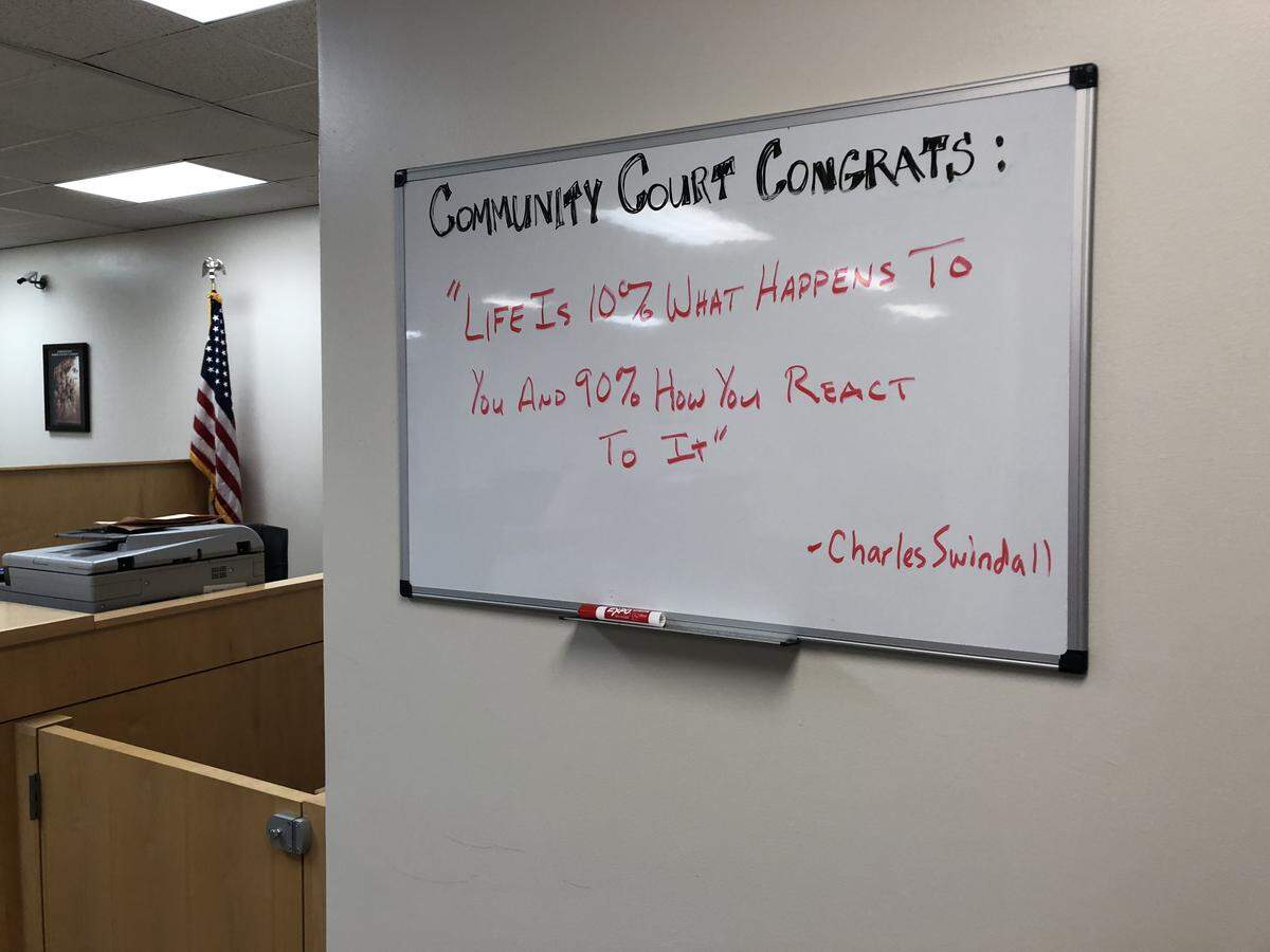Community Court is held at Puyallup Municipal Court every Thursday. The program is meant to give a second chance to offenders facing major life challenges.