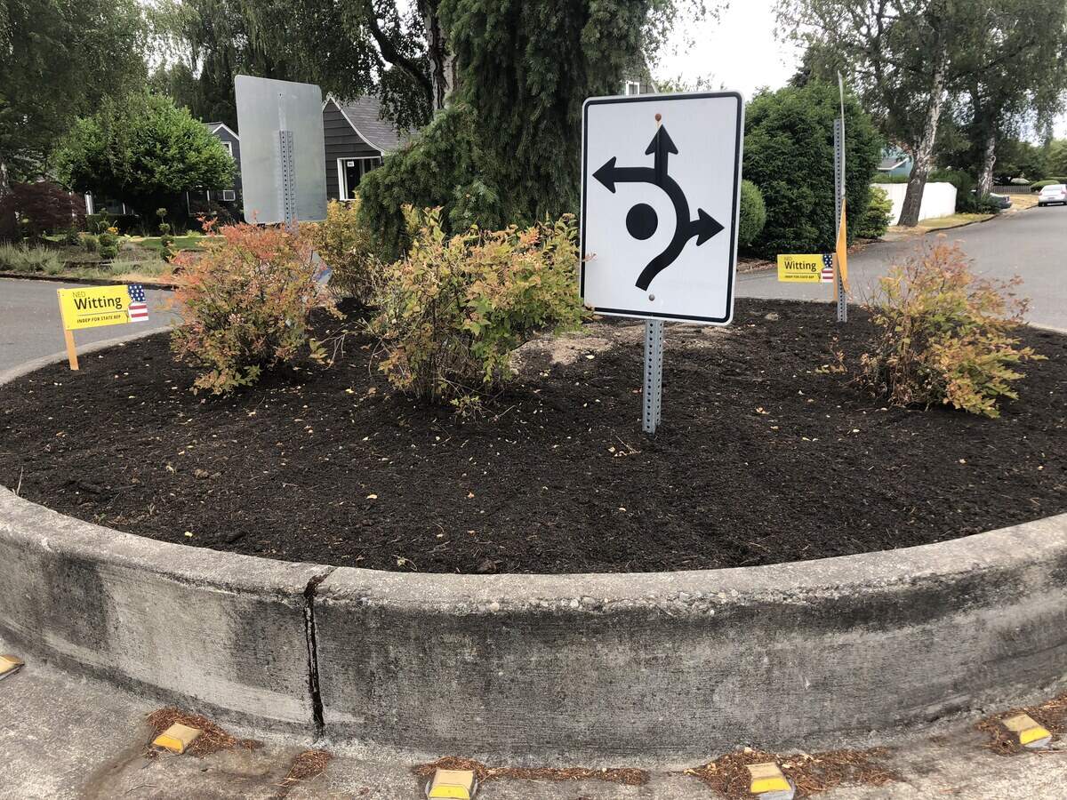 Before Puyallup teens Avary Skaug and Dana Tolbert got a hold of it, the traffic circle at at 18th Street and Fourth Avenue was “kind of run down and gross.”