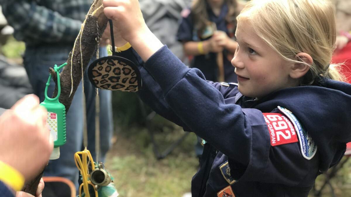 Scout McAllister Lafferty, 7, was the first girl to join Boy Scouts Pack 692 in Tacoma with the BSA Early Adopter Program.