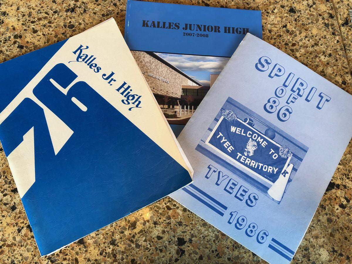 A teacher at Kalles Junior High in Puyallup for 33 years, Dessie Evans tried to keep a collection of yearbooks from each year of teaching.