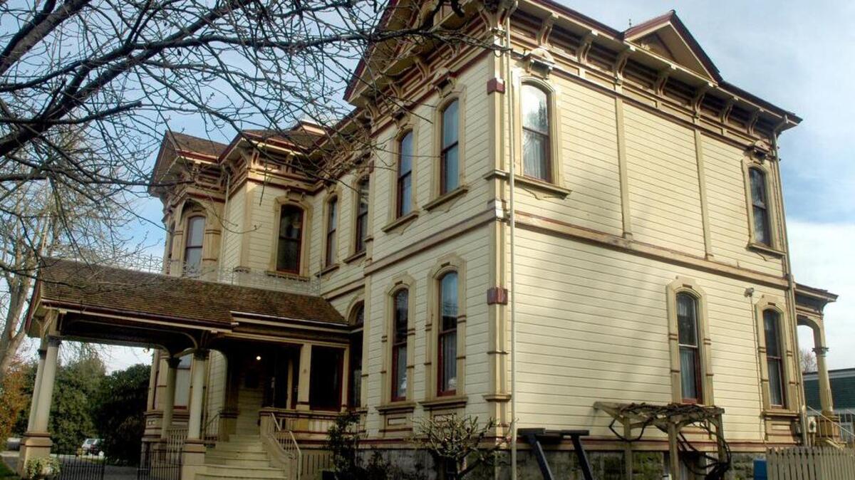 There are some cracks in the wood and pillars on the side of the Meeker Mansion’s portico and entrance. Thanks to a recently acquired grant, the Puyallup Historical Society will be able to take on rehabilitating the problem areas.
