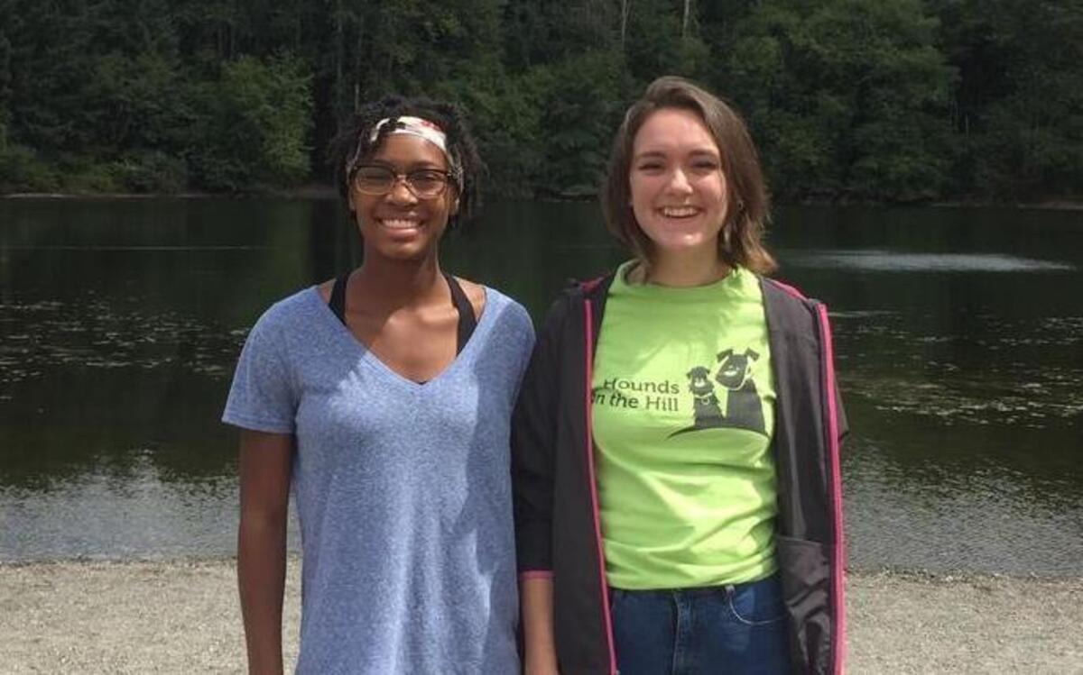 
Emerald Ridge High School Interact Club members Audrey Fernandez, left, and Katherine Cavanaugh have been hard at work all summer putting preparations together for Saturday’s event at Bradley Lake Park. 
