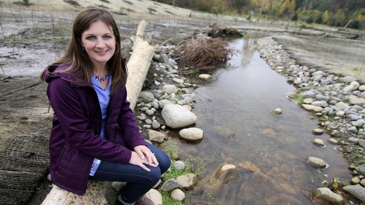 Joy Rodriguez, associate stormwater engineer for the City of Puyallup, is one of the forces behind the transformation of Meeker Creek to an engineered salmon habitat.