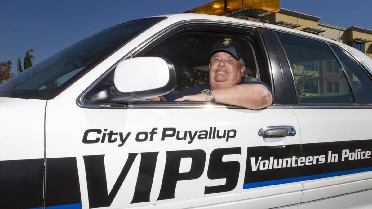 Terry Lee was named Volunteer of the Year for Puyallup Police Department’s Volunteers in Police Service (VIPS) program. Lee has been involved with the program for about a year and a half. He joined after retiring in order to “pay it forward.”