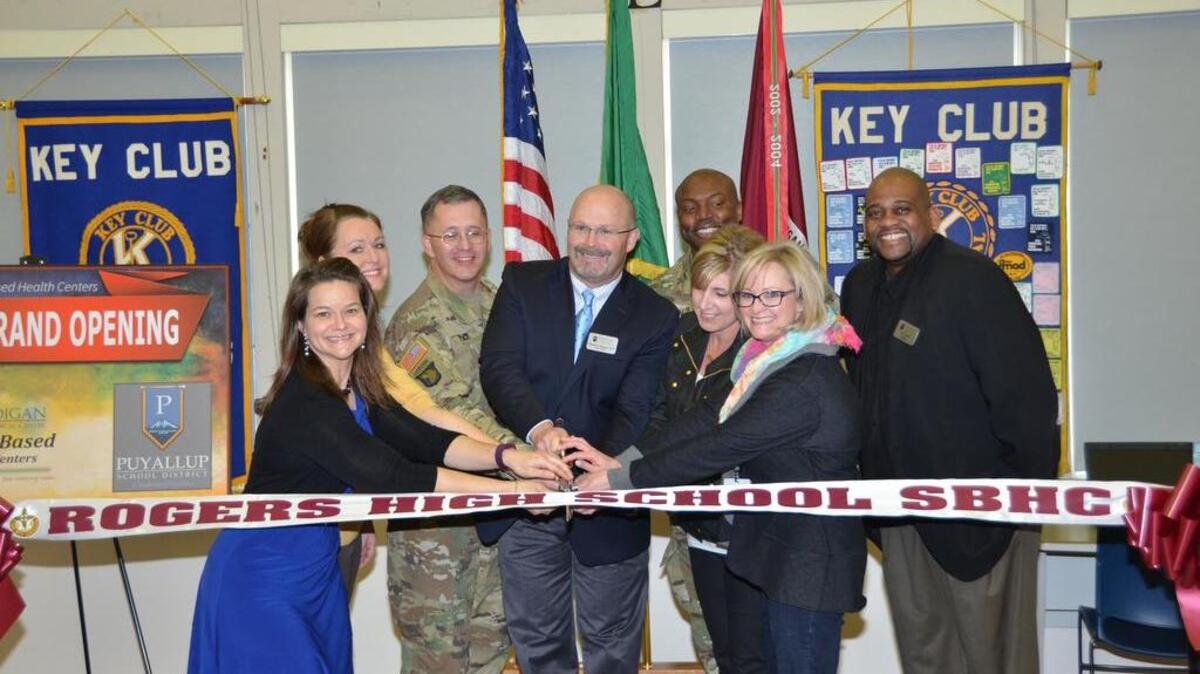 The Madigan School-Based Health Center opened last week at Puyallup’s Rogers High School. With the highest number of military students in the district, the clinic at Rogers hopes to help students miss less class, and parents miss less work.