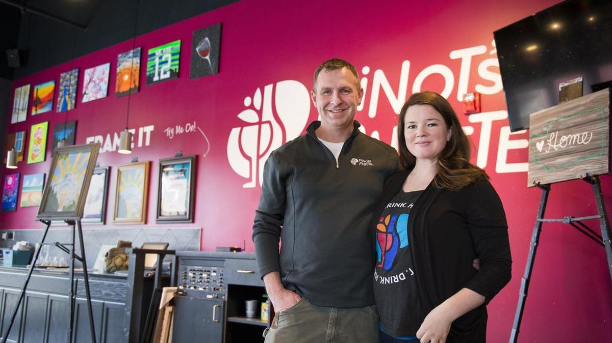 Ray and Heidi Leonard are the owners of Pinot’s Palette on South Hill. The couple hope to settle down in the South Hill area in the future and become more involved in the community. Right now, they’re hosting charity events at Pinot’s Palette, and next month will recognize firefighters, nurses and law enforcement in separate events.