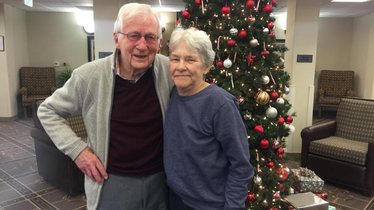 Margaret (Peggy) Burley, right, was one of 31 students in a fourth grade class at Pacific Elementary taught by Robert Terrell, left, in 1951. The two met for the first time in 66 years at a retirement facility in Bonney Lake.
