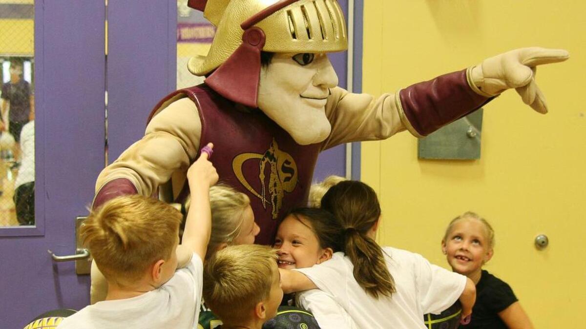 Sparty was a rock star July 11-13 at the Spartan Hoops Kids Camp inside Sumner High’s gym. It was hard for the Sumner mascot to find room to walk around as he was often swarmed by campers.