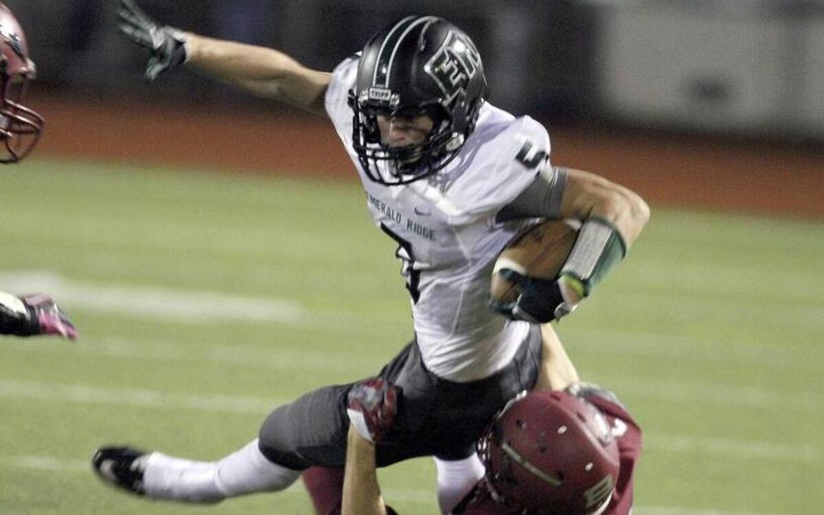 
Former Emerald Ridge High wide receiver Brett Rankin is gearing up for his redshirt freshman season at South Dakota School of Mines and Technology.

