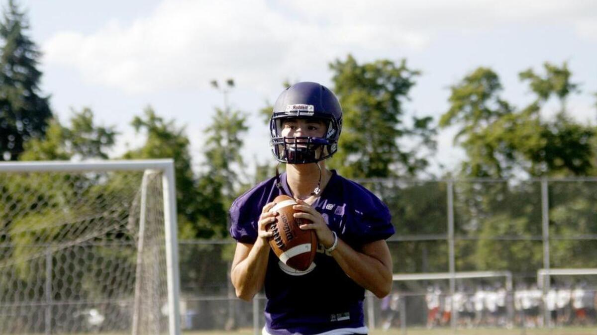 
Nathaniel Holcomb is the No. 1 quarterback on Puyallup’s depth chart. It will be his arm that will try to help the Vikings return to their high-powered offensive days.
