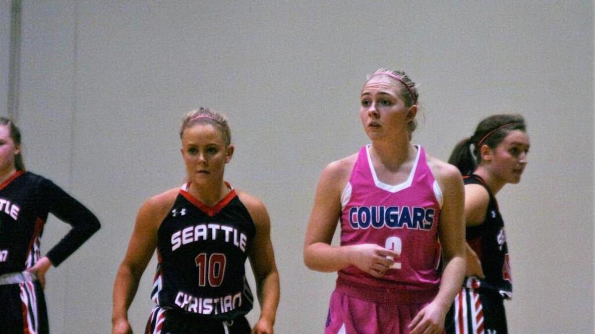 Hailey Brandner, right, recently returned from an ankle injury only to be hit by the flu that has plagued Cascade Christian’s roster last week.