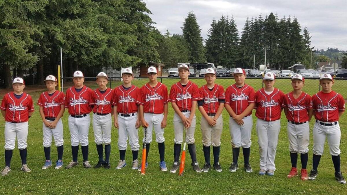 The Puyallup Cal Ripken Jr. 12U baseball team included Andreas Oliver (outfield, pitcher), Anthony Pizl (utility), James Nelson (infield, P), Talon Keizer (INF, P), Owen Sokso (catcher, OF, P), Scotty Diener (OF), Gavin Christian (OF, P), Cameron Beck (C, P), Brady Burnett (P, UTL), Hayden Foerster (INF, OF), Zach Gendreau (INF, P) and Lane Hagen (P, UTL).
