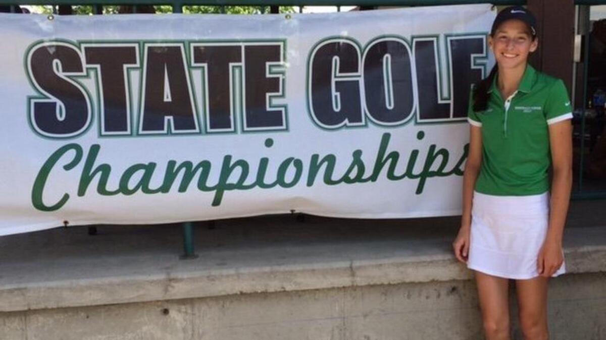 Emerald Ridge High freshman Taylor Koch make it to the Class 4A state golf tournament as a freshman. Koch stayed alive until the second day of the championship tournament at Sun Willows Golf Course in Pasco.