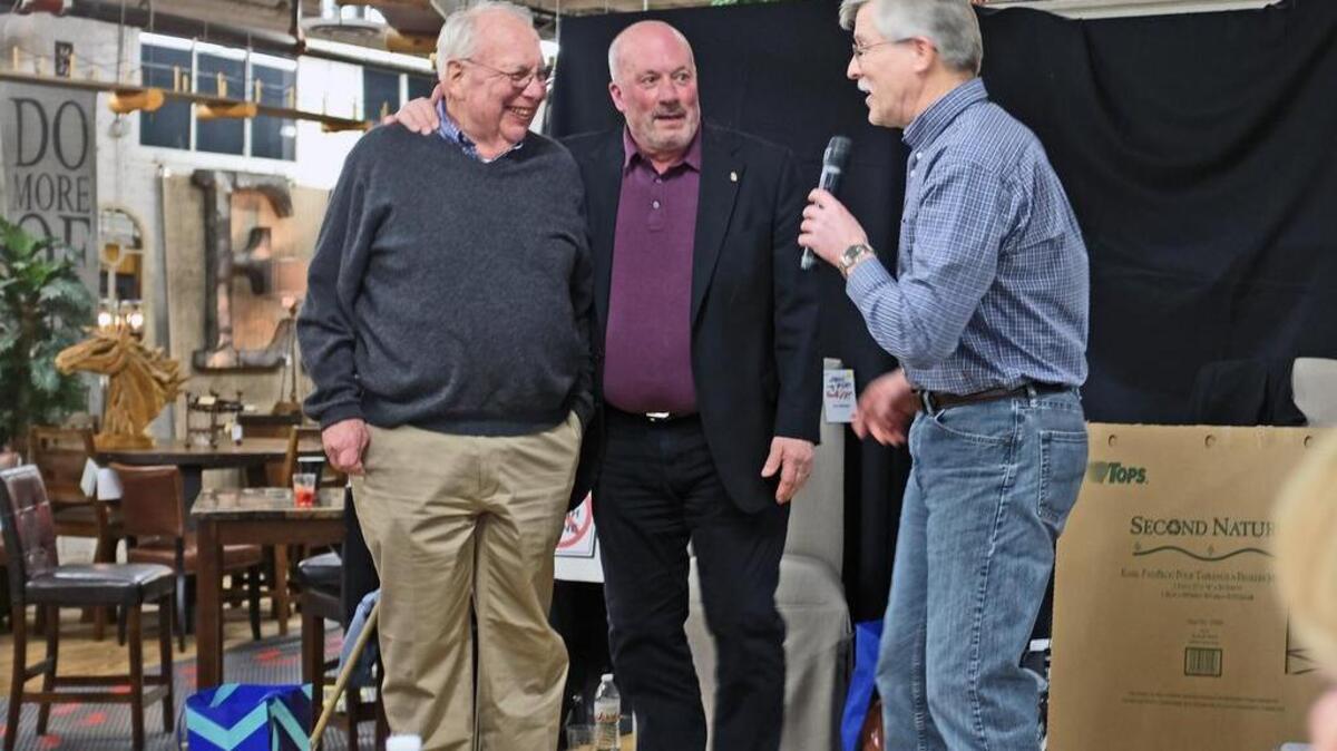 Sumner Mayor Dave Enslow, left, passed away Sunday after being admitted to the hospital days prior. He was set to retire at the end of the year. Bill Pugh, center, was appointed mayor in place of Enslow until the end of the year, when Pugh’s official term as mayor begins.