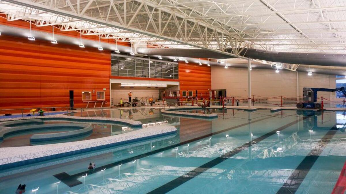 The Petersen Aquatic Center is set to open Dec. 12. The 14,000-square-foot facility boasts a splash pad, a lazy river, a sauna, a hot tub and more.