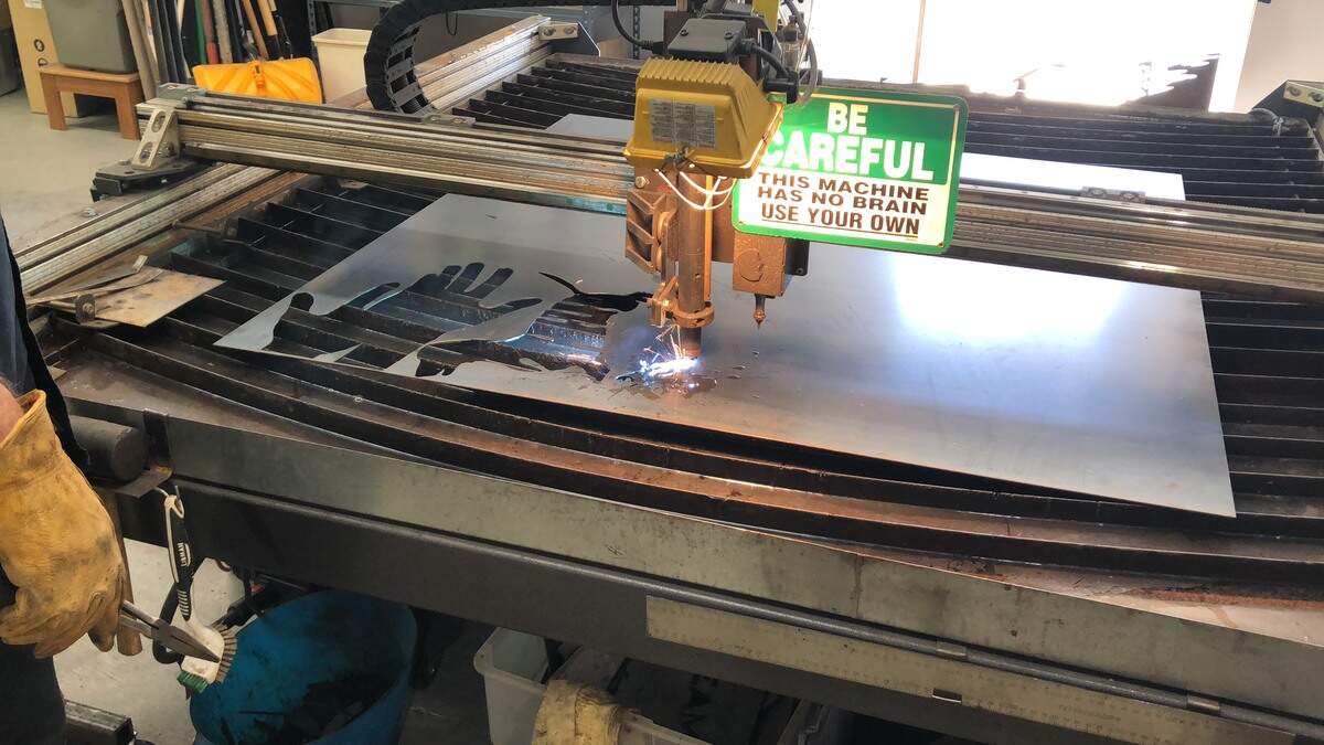 Sumner resident Ron Haines donates most of his metal art pieces to local nonprofits and organizations.