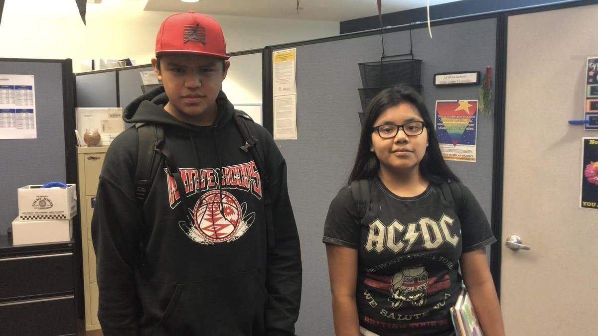 Chief Leschi 10th grader Damien Roy (left) and ninth grader Salacia Stanley (right) were both involved with the EMAR project with the University of Washington to create a social robot.