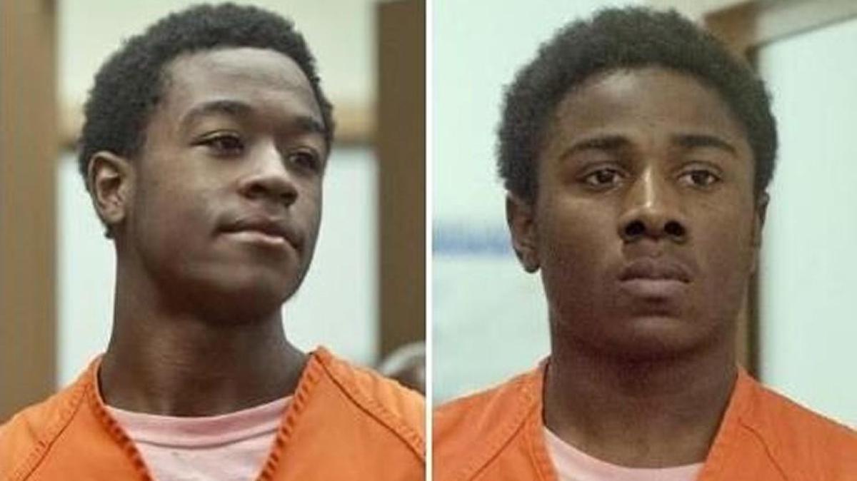 Treson Lee Roberts, left, and Zyion Houston-Sconiers at their November 2012 arraignments for a series of robberies of trick-or-treaters.