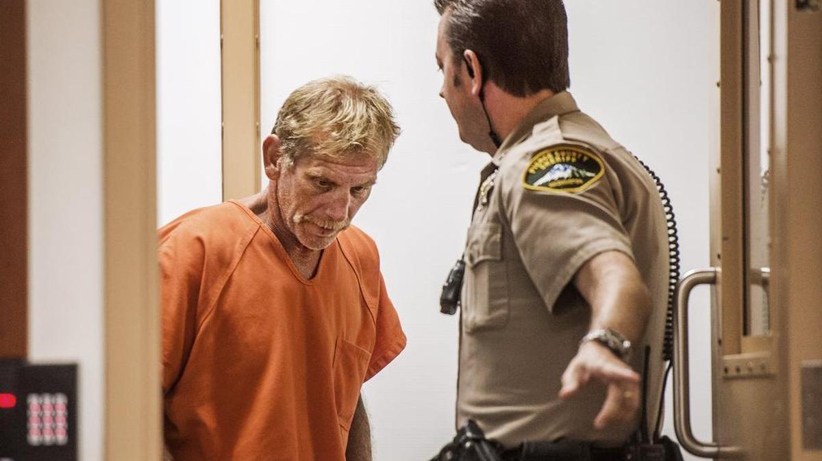 
Russell Beery appears in Pierce County Superior Court on Wednesday. He is charged with firing a shotgun and threatening to blow up bombs at the Lakebay Marina. His arraignment was postponed pending the outcome of mental evaluation.

