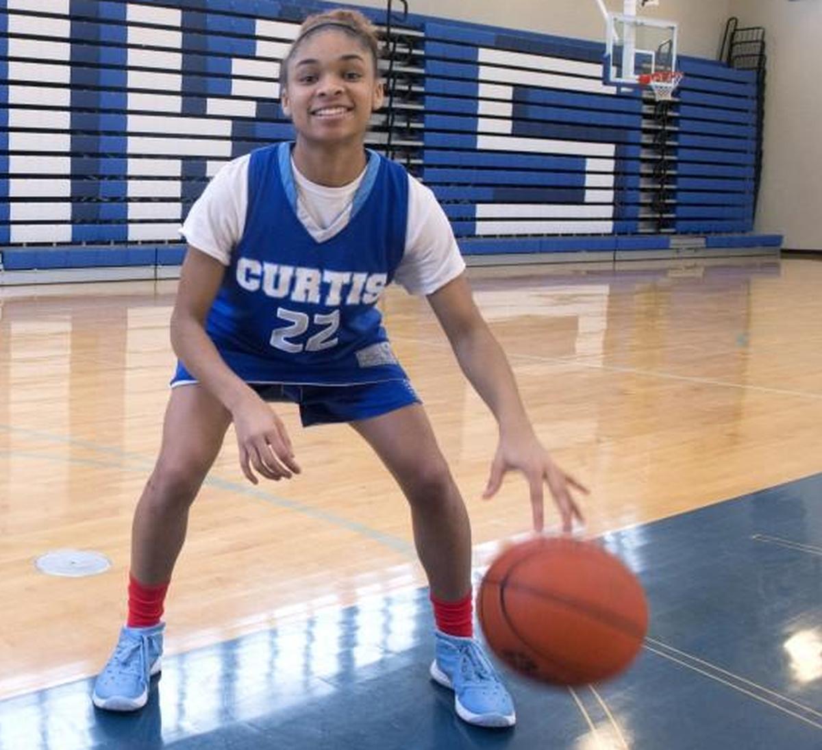 Jalaiya Frederick pictured in February 2016 for The News Tribune’s coverage of Curtis High School basketball.
