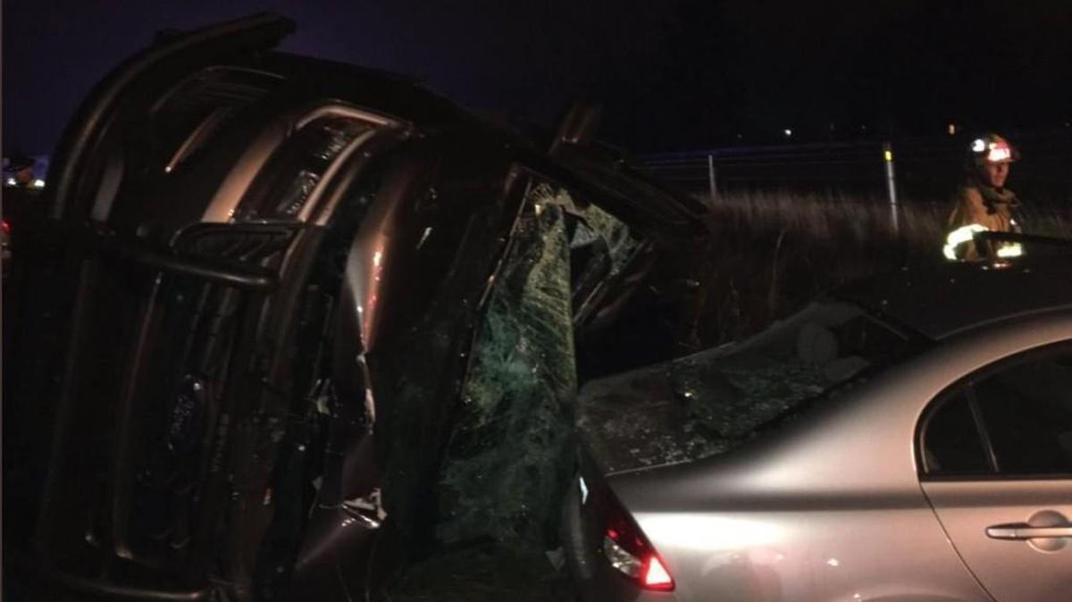 A suspected drunk driver hit a state troopers’ parked car and injured the trooper on state Route 512 on Saturday morning, according to tweets by Washington State Patrol spokeswoman Brooke Bova.