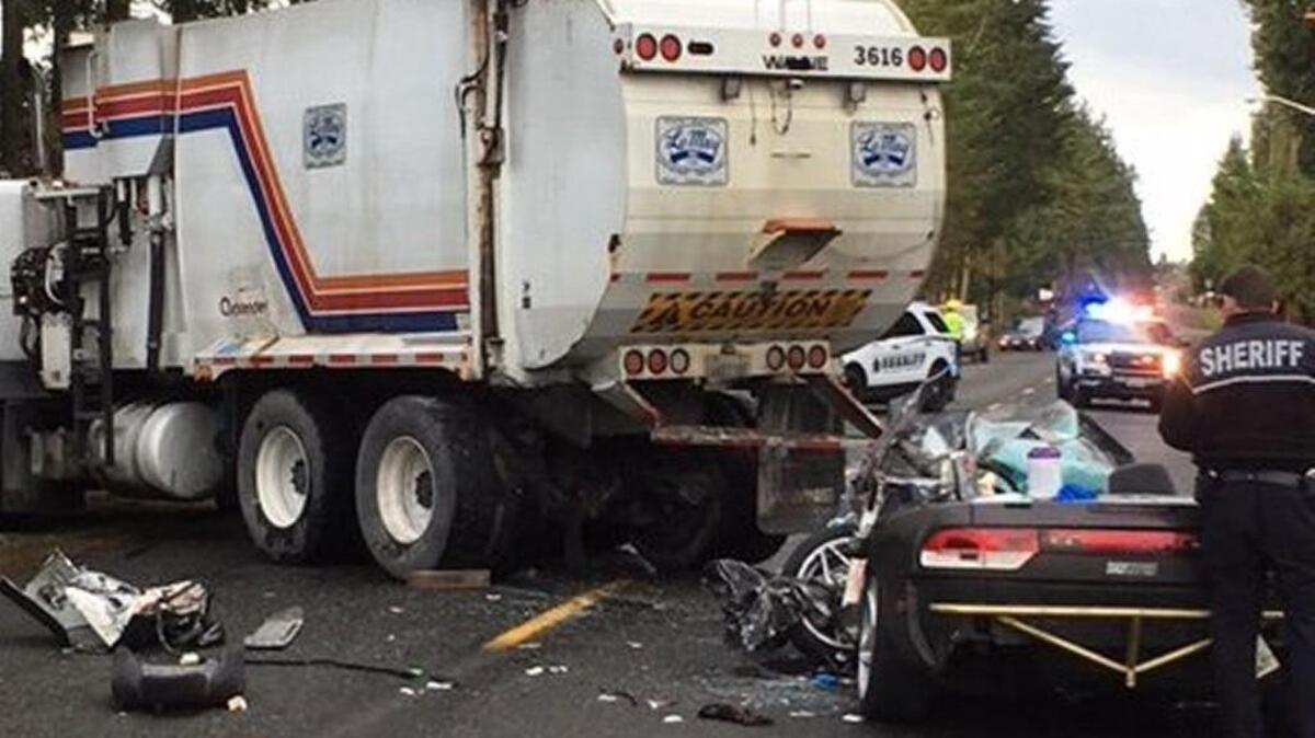 An 18-year-old Challenger High School student was hospitalized Friday morning with life-threatening injuries after a wreck involving a garbage truck, according to the Pierce County Sheriff’s Department.