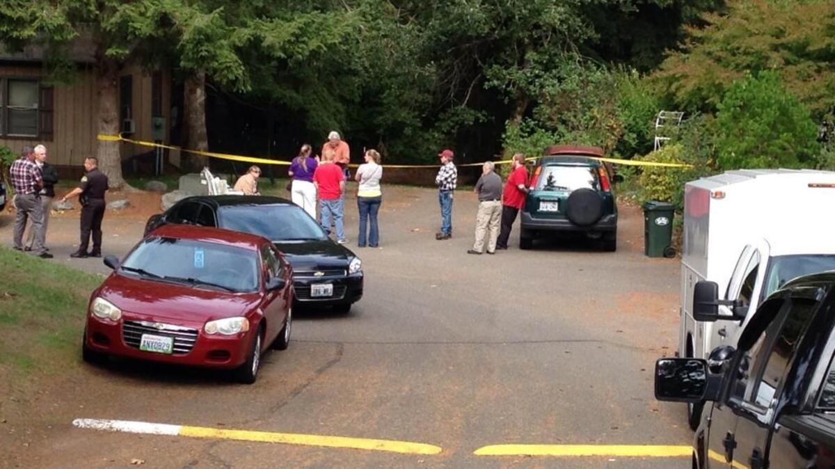 
Thurston County Sheriff’s Office investigated the scene of an apparent homicide-suicide Friday morning at the Loncar Mobile Home Park east of Lacey.
