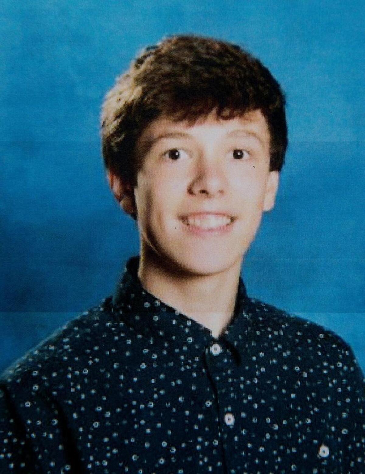 A recent photo of Kyle Stillion, 16, a Peninsula High student who was struck and killed by a motorist while walking along Key Peninsula Highway late Thursday afternoon.