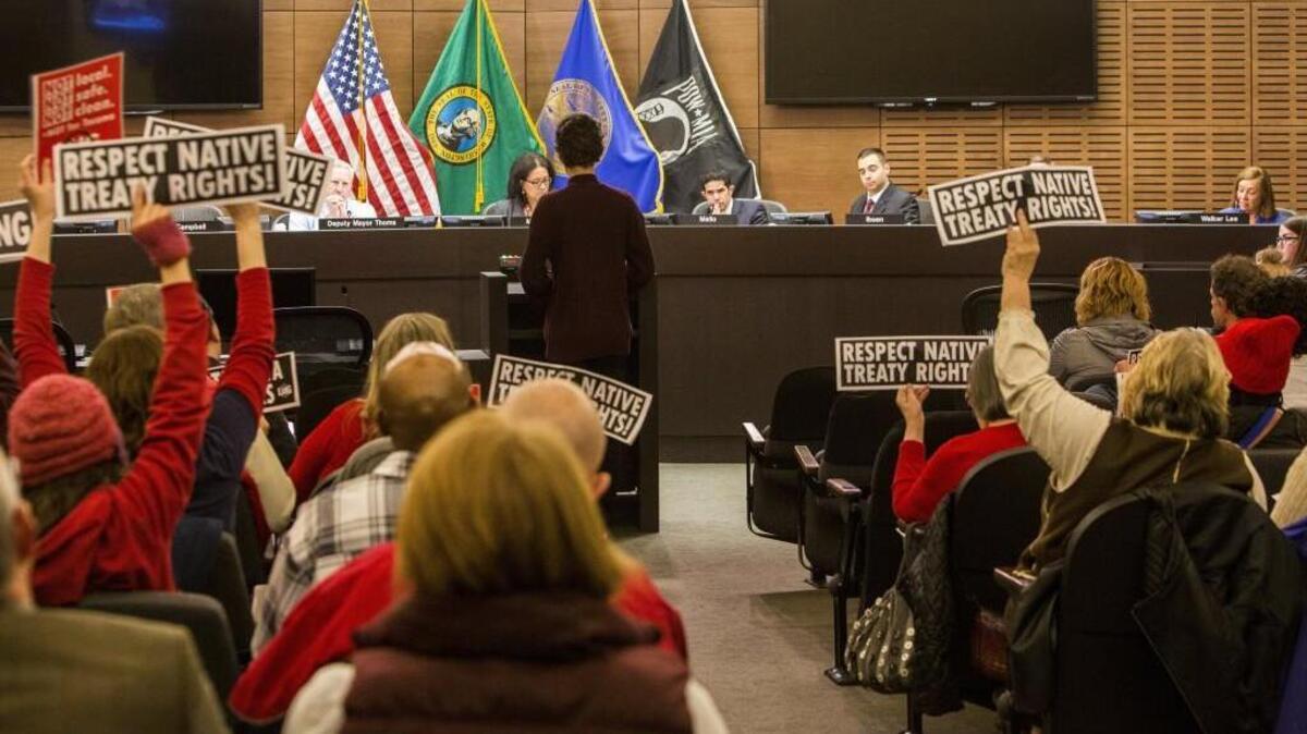 Devon Baldwin, 18, speaks out against Puget Sound Energy's proposed Port of Tacoma liquefied-natural gas plant during the Citizens Forum at the Tacoma City Council on March 21, 2017. The council is considering revamping the forum’s format.