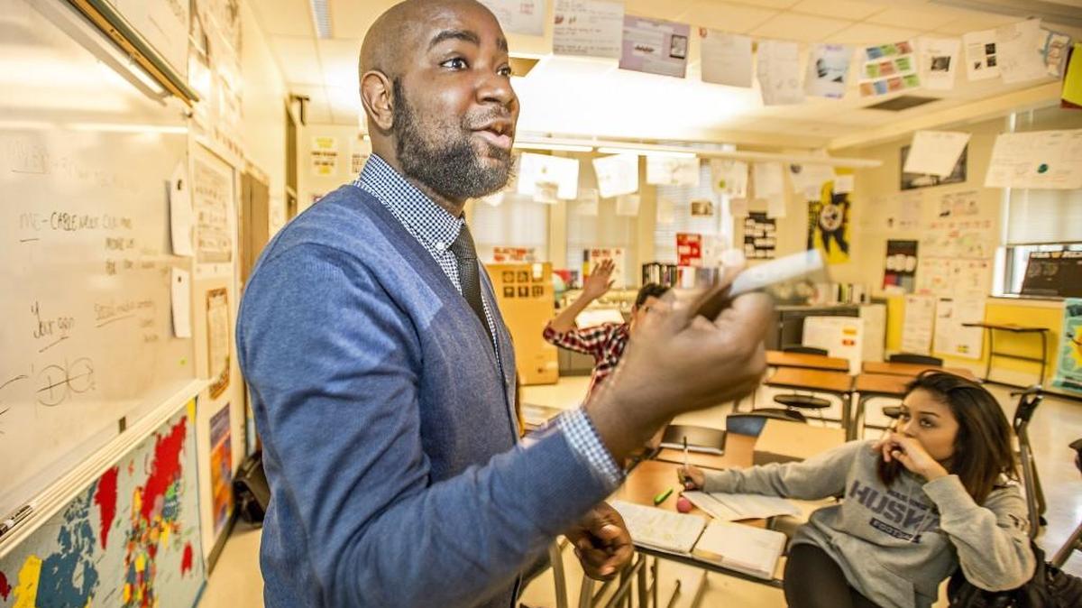 Nathan Gibbs-Bowling, a teacher at Lincoln High School, is a finalist for National Teacher of the Year. Gibbs-Bowling was named Washington State Teacher of the Year in 2015.